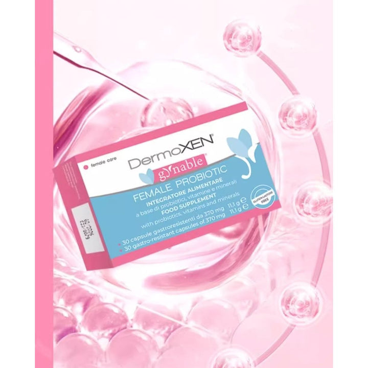 DERMOXEN Gynable Female Probiotics 30 Capsules | Triple Path Protection for Vaginal, Urinary & Gut Health