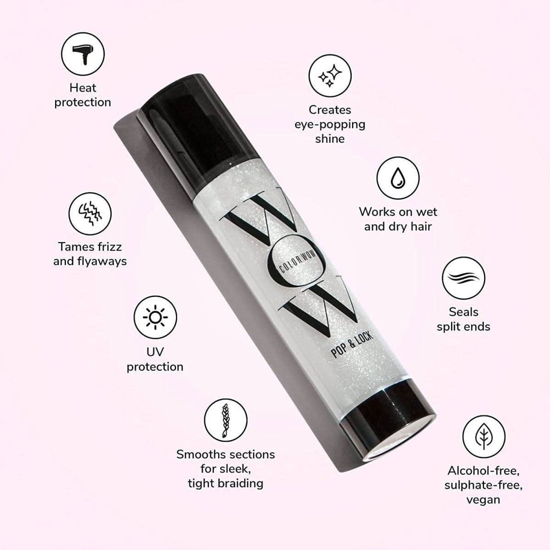 Color Wow Pop & Lock High Gloss Finish | Glossy Serum-Oil Hybrid for Frizz Control & Shine