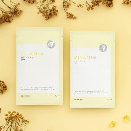 DEWYTREE Vitamin Melting-Chou Mask - 27g x 10 Count | Dual-Layer Hydration & Brightening Sheet Mask