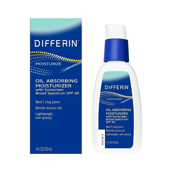 Differin Oil Absorbing Moisturizer with SPF 30 118ml | Lightweight, Mattifying Sun Protection – Hydrates & Controls Shine