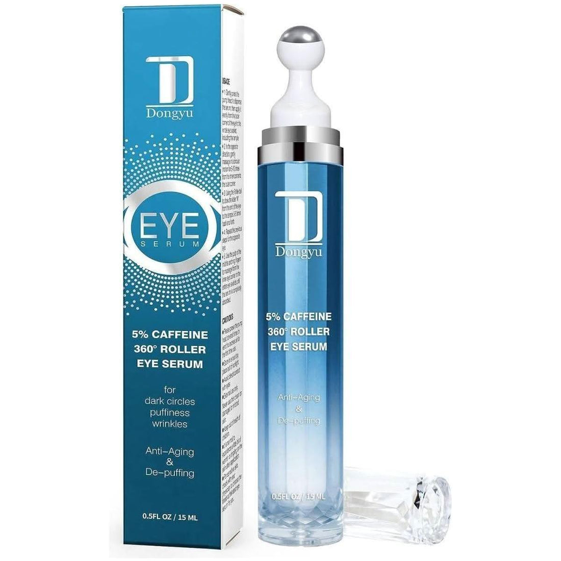 Dongyu 5% Caffeine Eye Serum and Under Eye Roller Cream