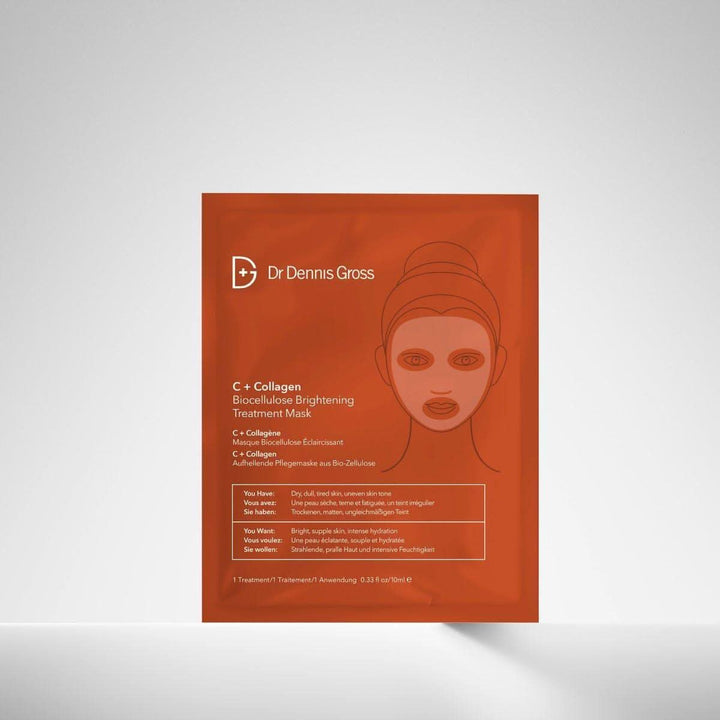 Dr. Dennis Gross C+ Collagen Biocellulose Brightening Treatment Mask | Instant Radiance & Hydration