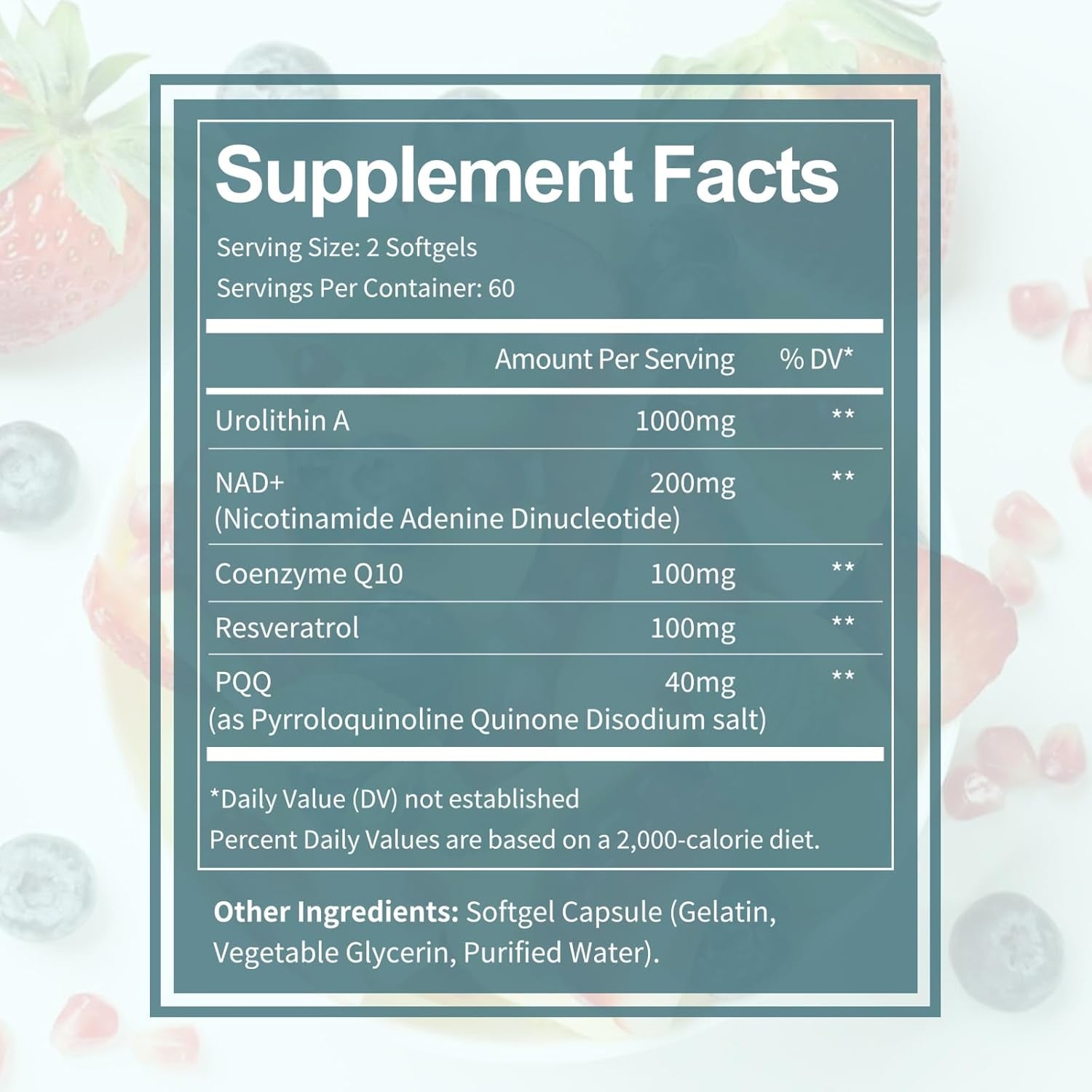 Totaria Urolithin A + NAD+ + CoQ10 + Resveratrol + PQQ 120 Softgels | Cellular Energy, Mitochondrial & Anti-Aging Support
