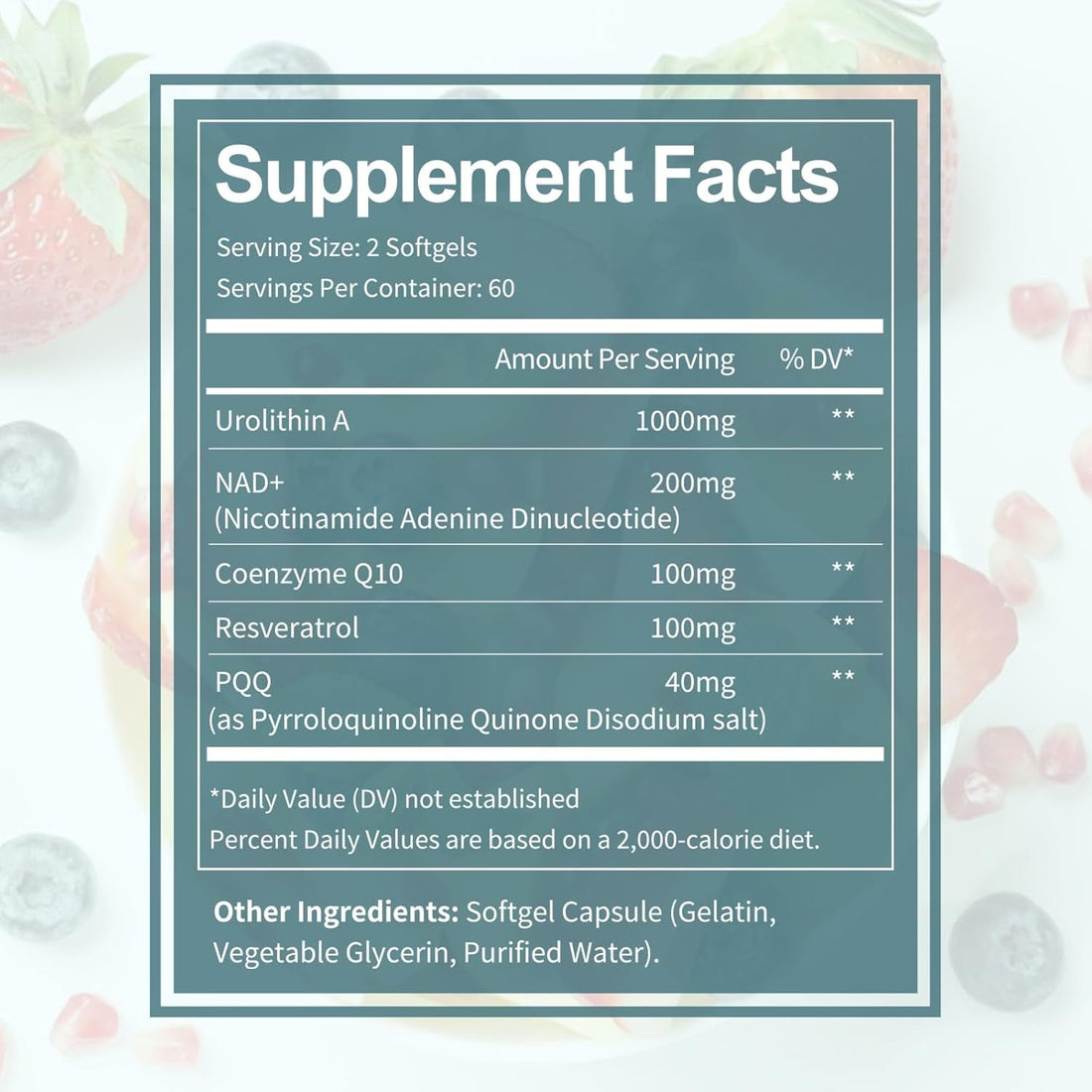 Totaria Urolithin A + NAD+ + CoQ10 + Resveratrol + PQQ 120 Softgels | Cellular Energy, Mitochondrial & Anti-Aging Support