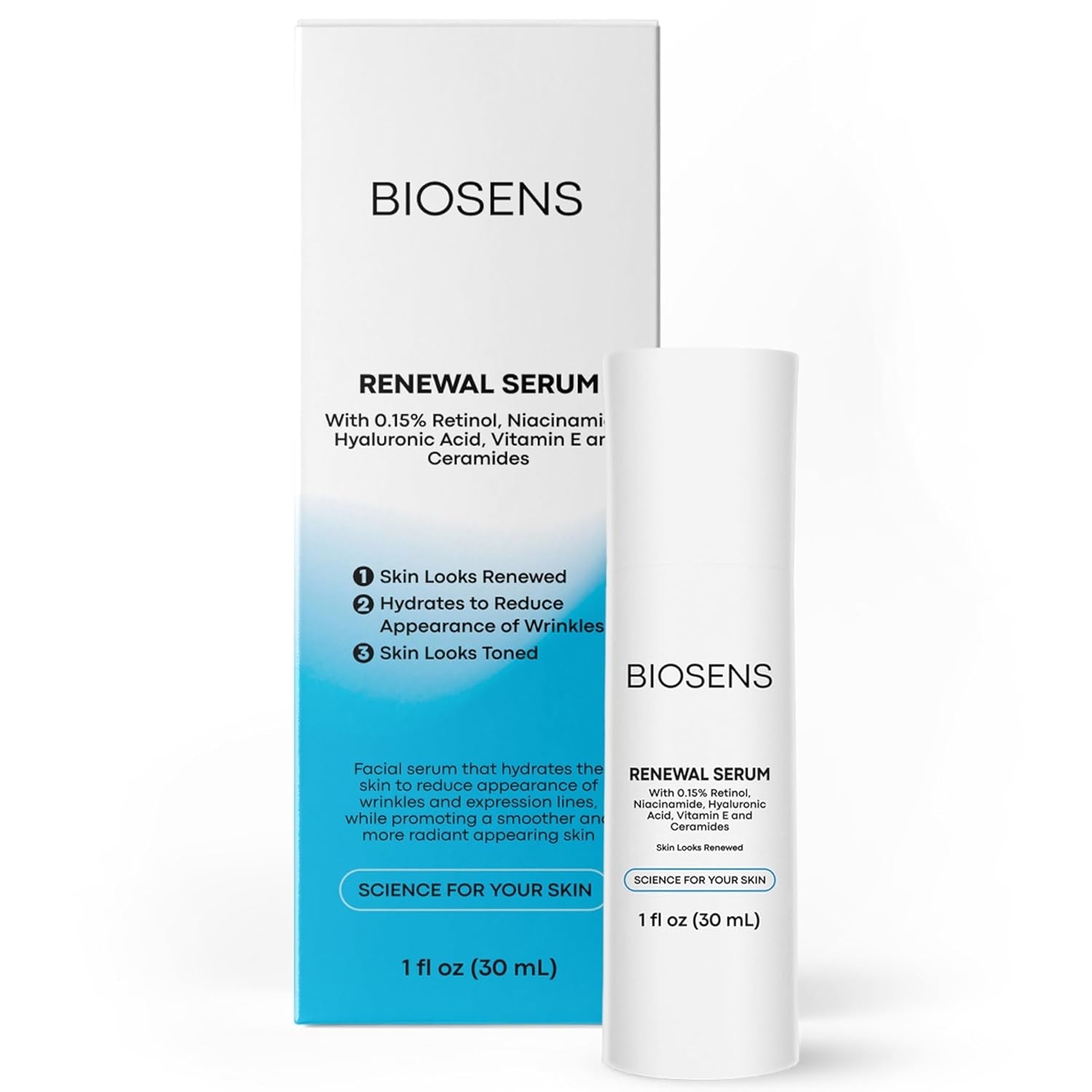 BIOSENS Renewal Serum 30ml | Retinol + Niacinamide for Smooth, Even, Youthful Skin