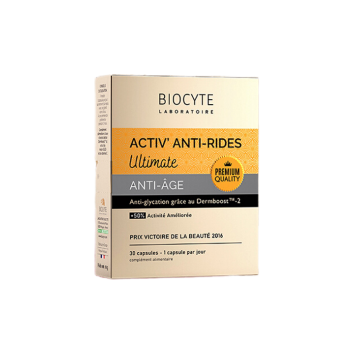 BIOCYTE  Activ'  Anti-Rides Ultimate Golden BRIC Edition (30 Capsules) | 8-Dimensional Anti-Glycation & Deep Anti-Ageing Skin Formula