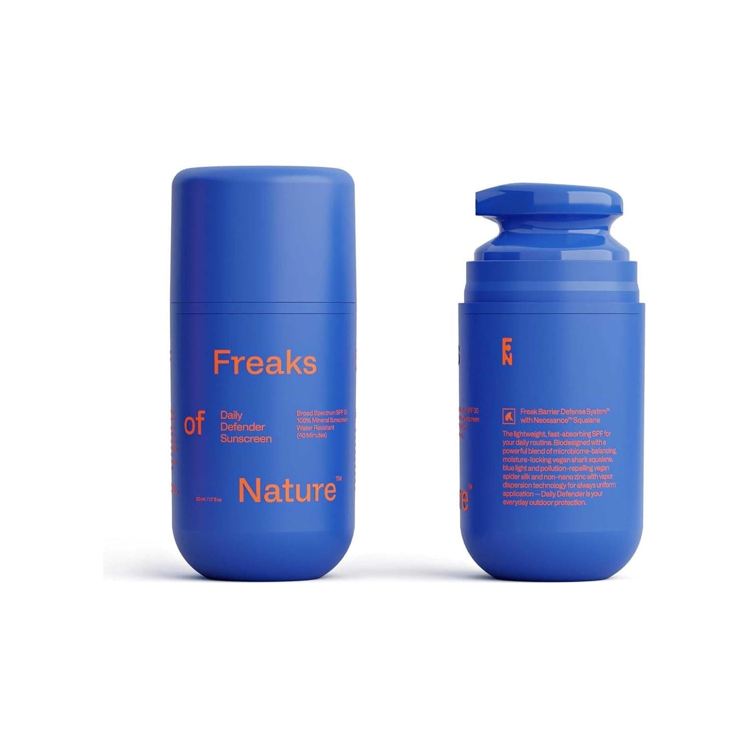 Freaks of Nature Daily Defender Sunscreen SPF 30 50ml | Fragrance-Free Mineral SPF with Squalane & Vegan Silk