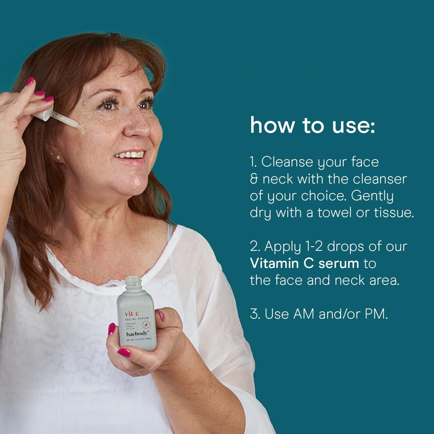 Baebody Vitamin C Face Serum 30ml | Brightening Serum for Dark Spots & Dull Skin | Hyaluronic Acid + Antioxidants | Made in USA