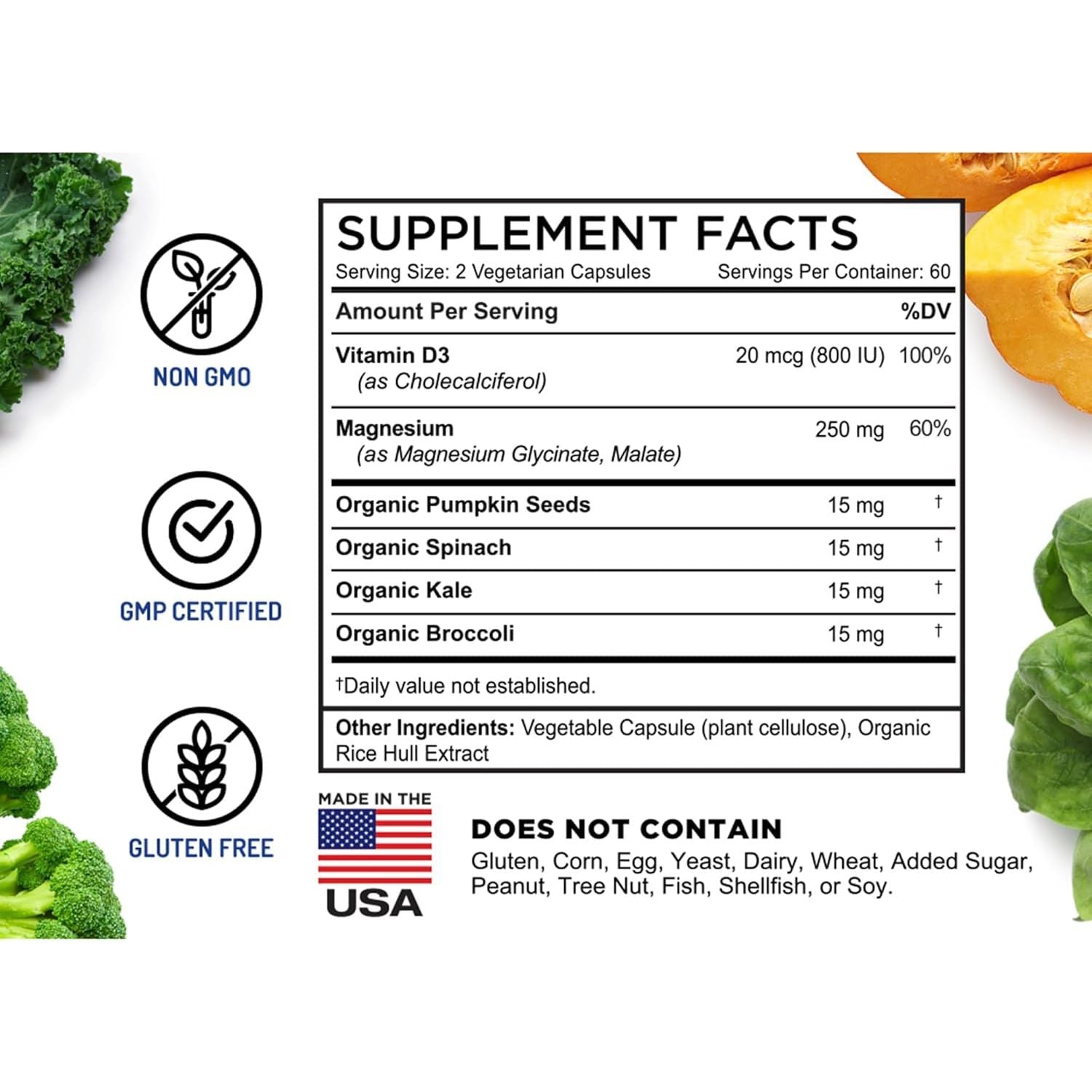 FarmHaven Magnesium Glycinate + Malate with Vitamin D3 – 120 Capsules | Max Absorption for Muscle, Bone, Heart & Immune Support