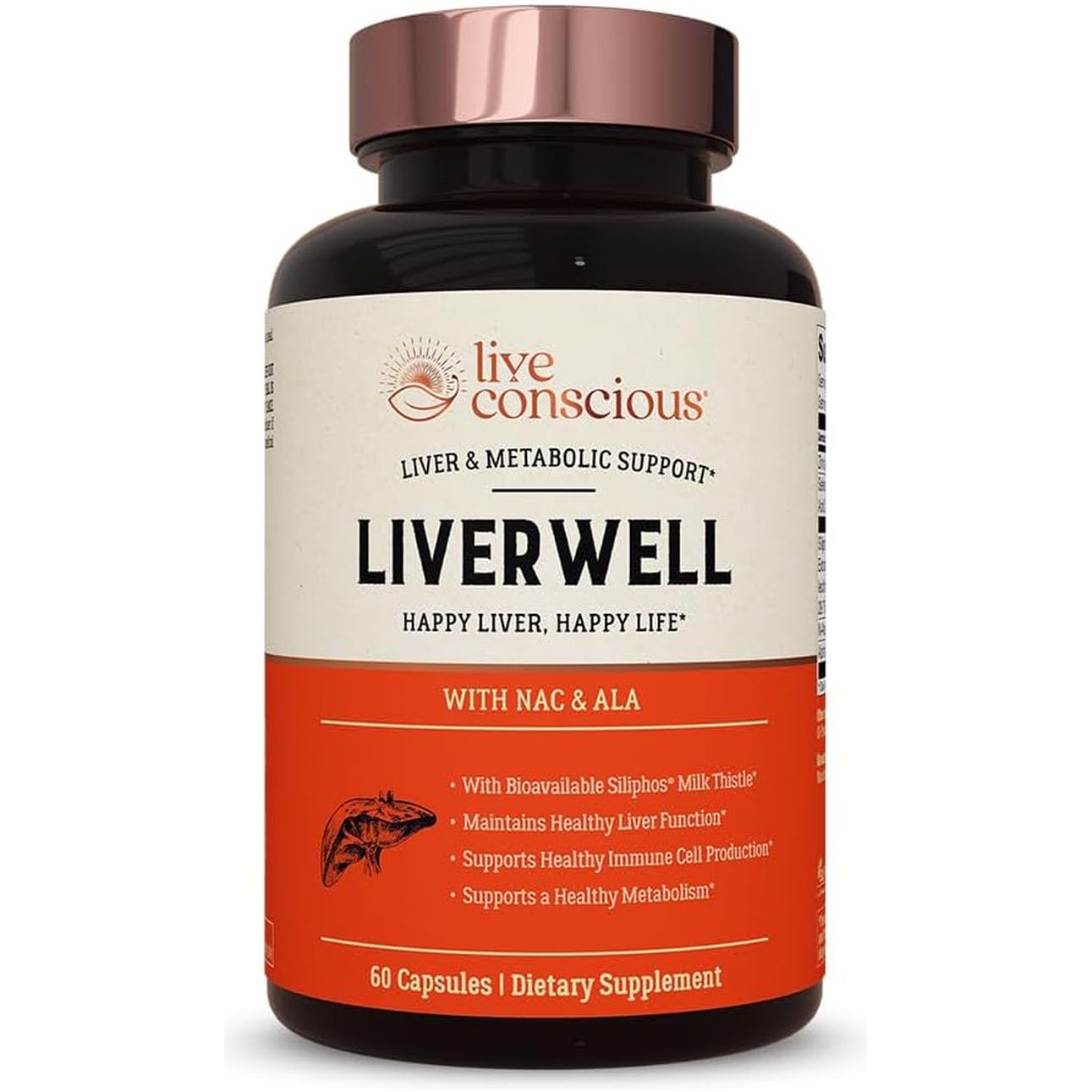 Live Conscious LIVERWELL 60 Capsules | Advanced Liver Detox, Antioxidant & Immune Support