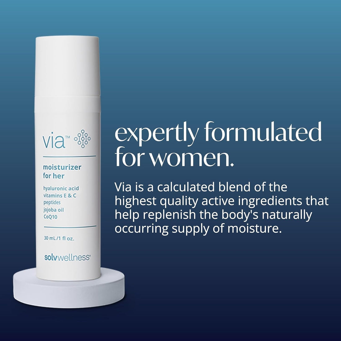 Solv Wellness via® Moisturizer for Her 30ml | Hormone-Free Vaginal Hydration & Comfort