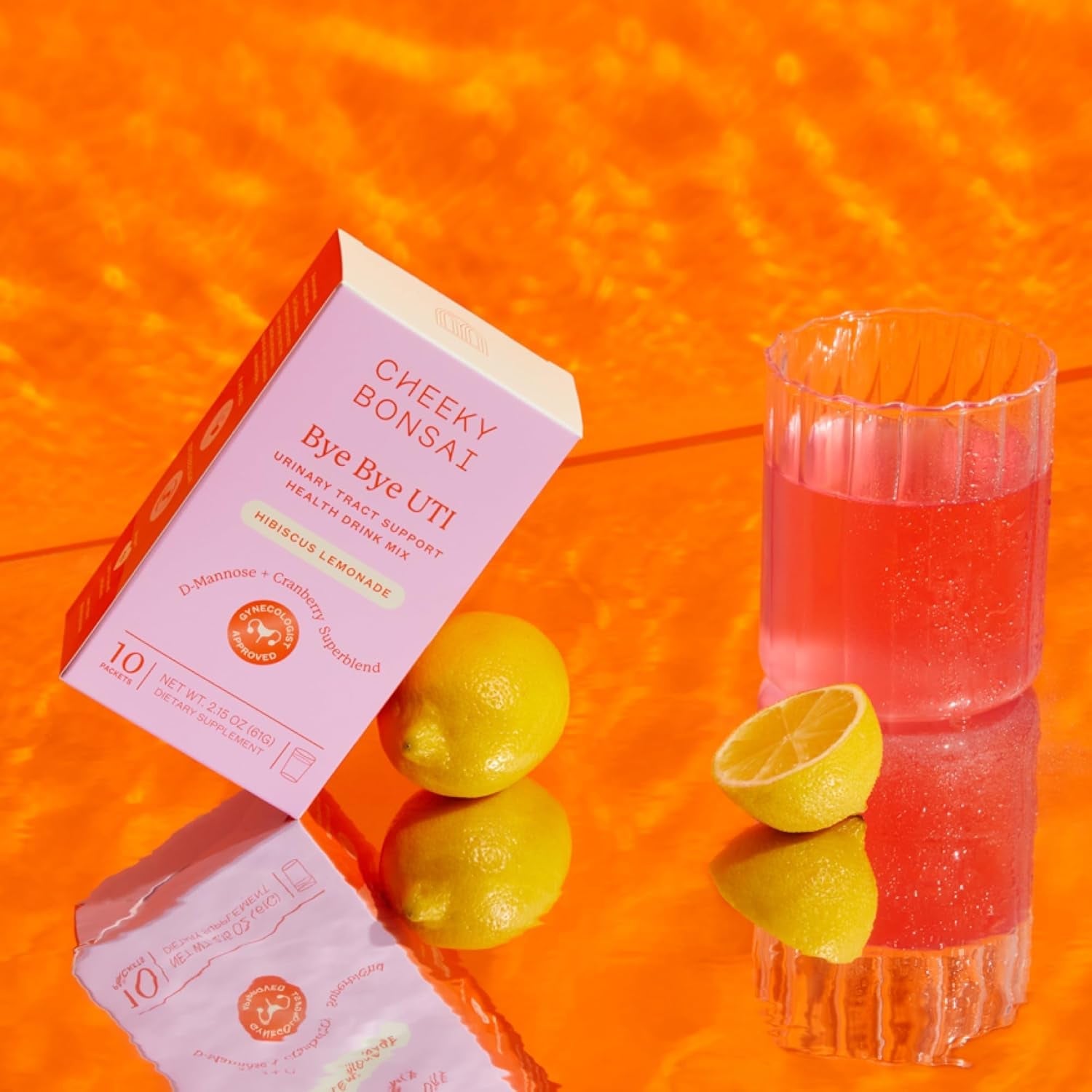 Cheeky Bonsai Bye Bye UTI 10 Hibiscus Lemonade Drink Mix Packets