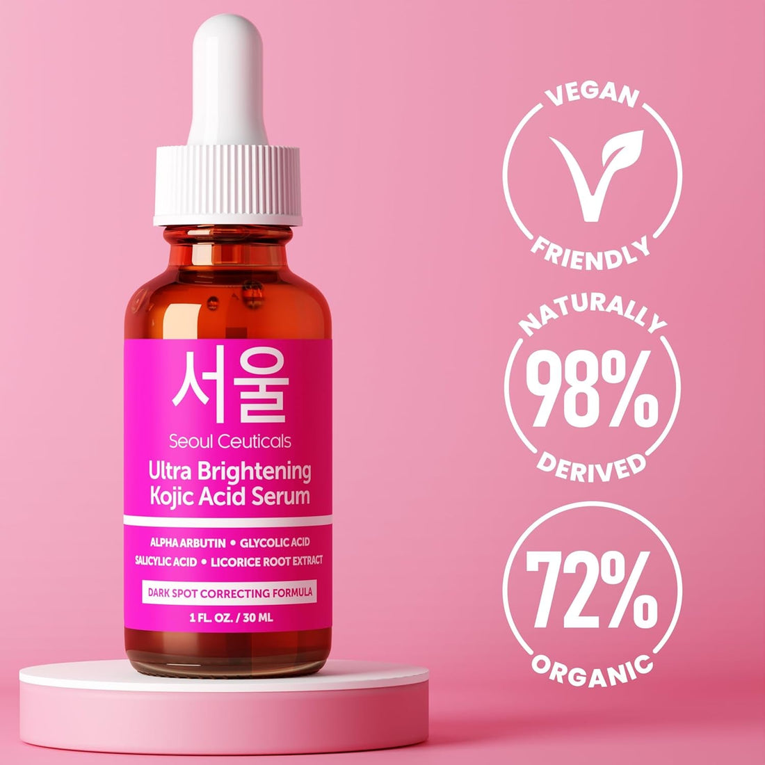 SeoulCeuticals Ultra Brightening Kojic Acid Serum 30ml | Fade Dark Spots & Brighten Skin Tone