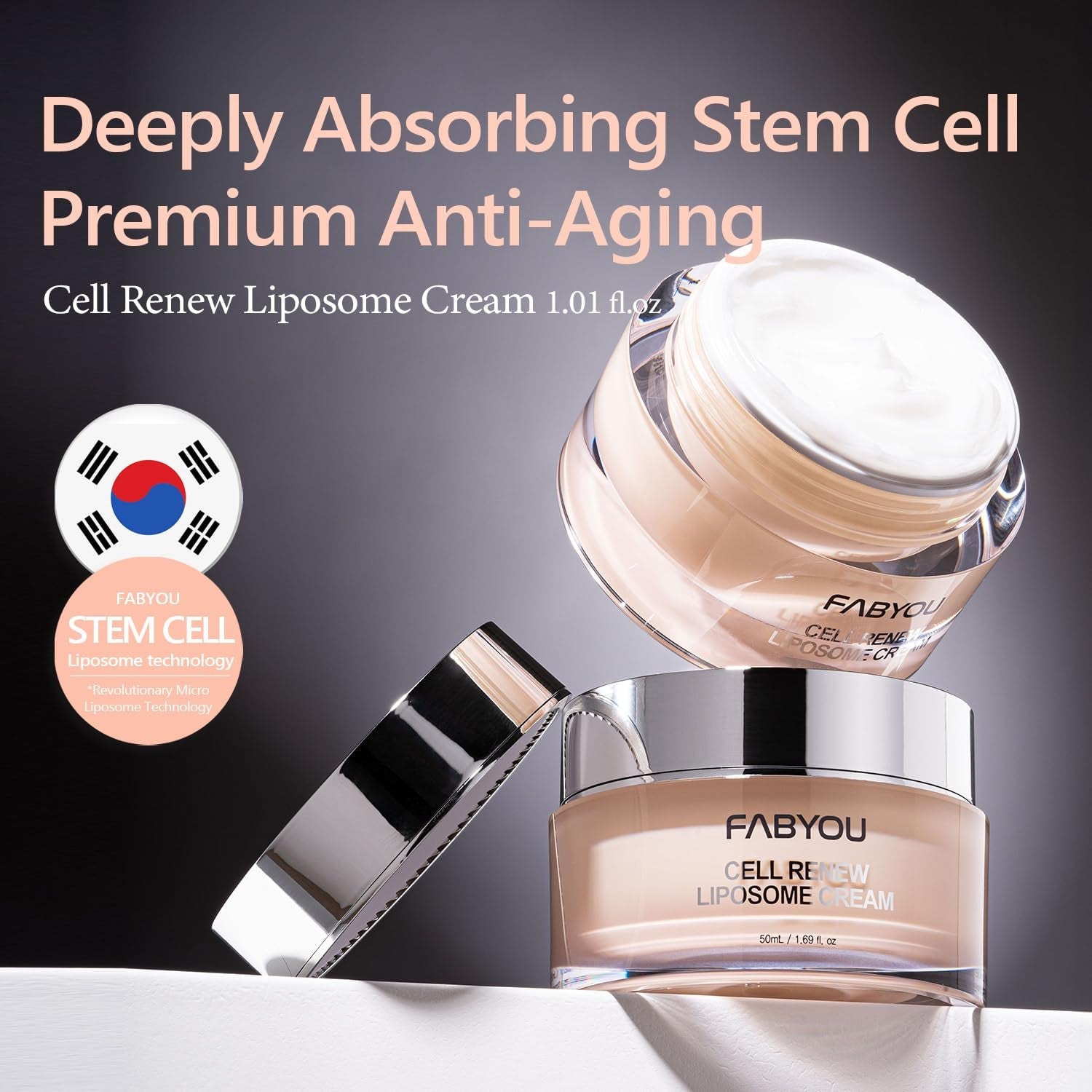 FABYOU Cell Renew Liposome Cream 50ml | Advanced Korean Anti-Aging Moisturizer with 6GF & Liposome Technology