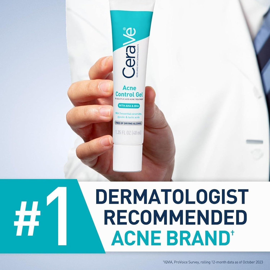 CeraVe Acne Control Gel | AHA/BHA Exfoliant for Clear, Smooth Skin