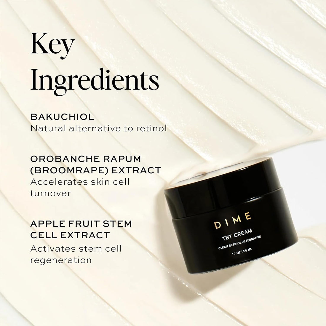 DIME TBT Cream - 50ml | Retinol Alternative Night Moisturizer for Firming & Anti-Aging