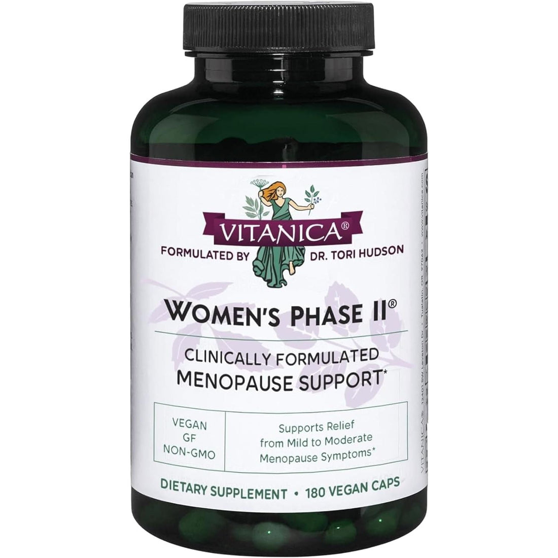 Vitanica Women's Phase II Menopause Support 180 Capsules | Natural Hormone Balance & Symptom Relief
