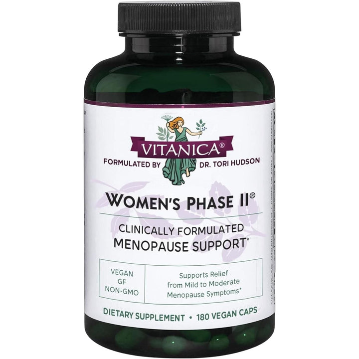 Vitanica Women's Phase II Menopause Support 180 Capsules | Natural Hormone Balance & Symptom Relief