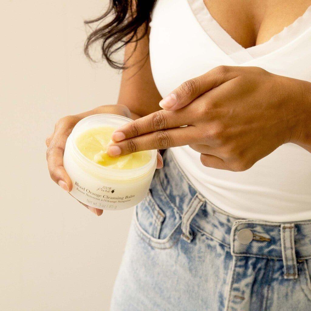 100% PURE Blood Orange Cleansing Balm - 89ml | Purifying & Moisturising Makeup Remover for Radiant Skin