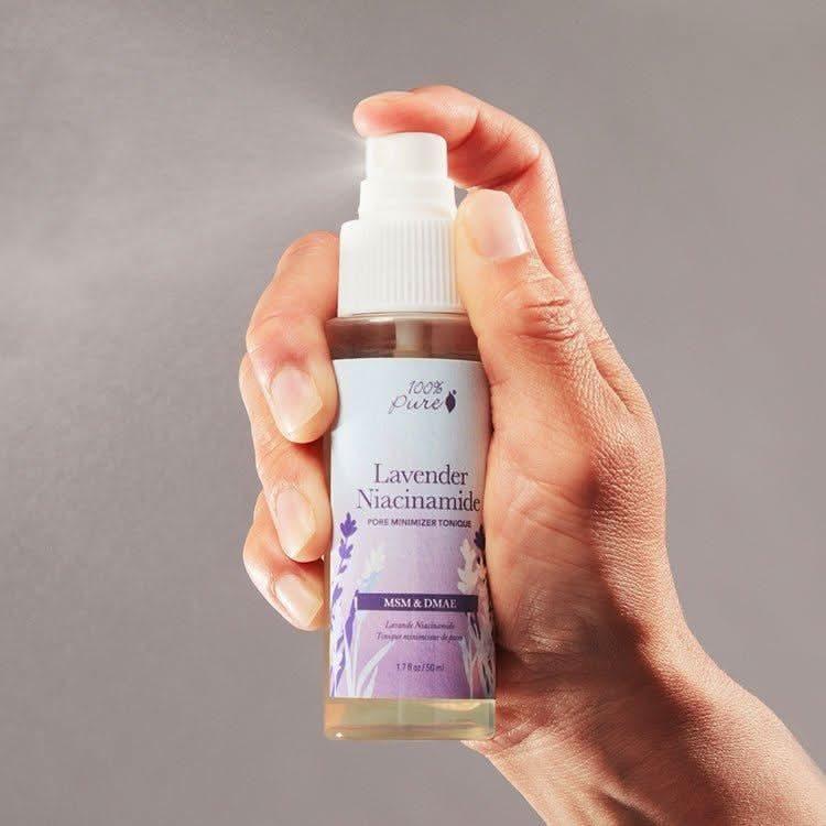 100% PURE Lavender Niacinamide Pore Minimizer Tonique - 118ml | Pore-Tightening, Hydrating &amp; Brightening Toner