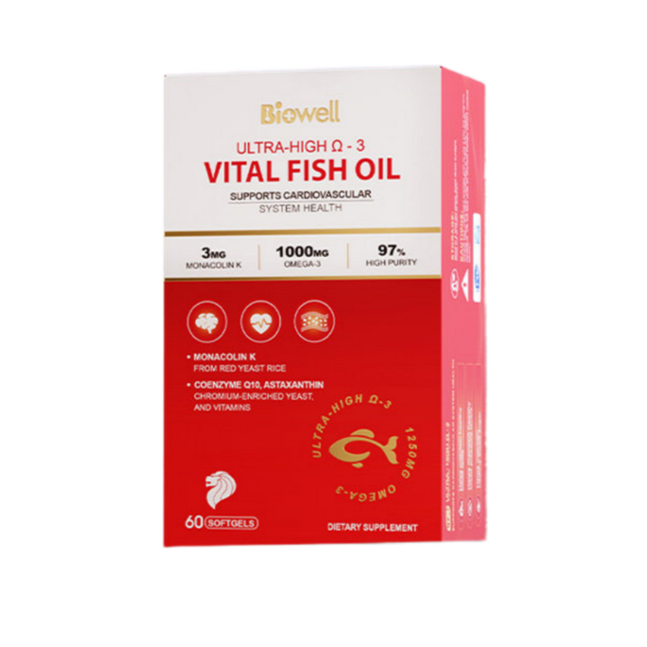 BIOWELL Ultra-High O-3 Vital Fish Oil Supports Cardiovascular System Health