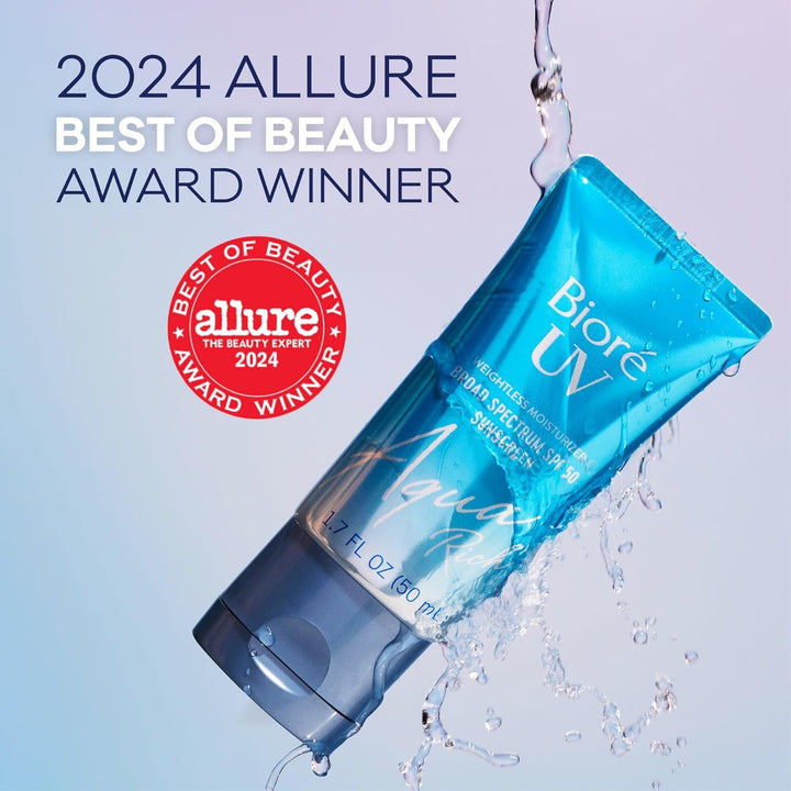 Bioré UV Aqua Rich Weightless Moisturizer SPF 50 50ml | Hydrating Invisible Sunscreen & Makeup Primer