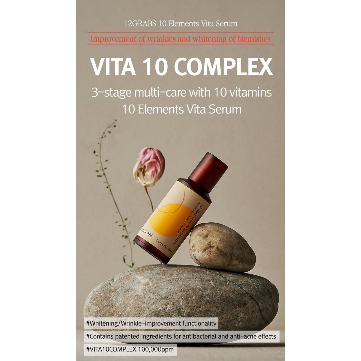 12GRABS 10 Elements Vita Serum - 50ml | Brighten, Hydrate & Strengthen Skin