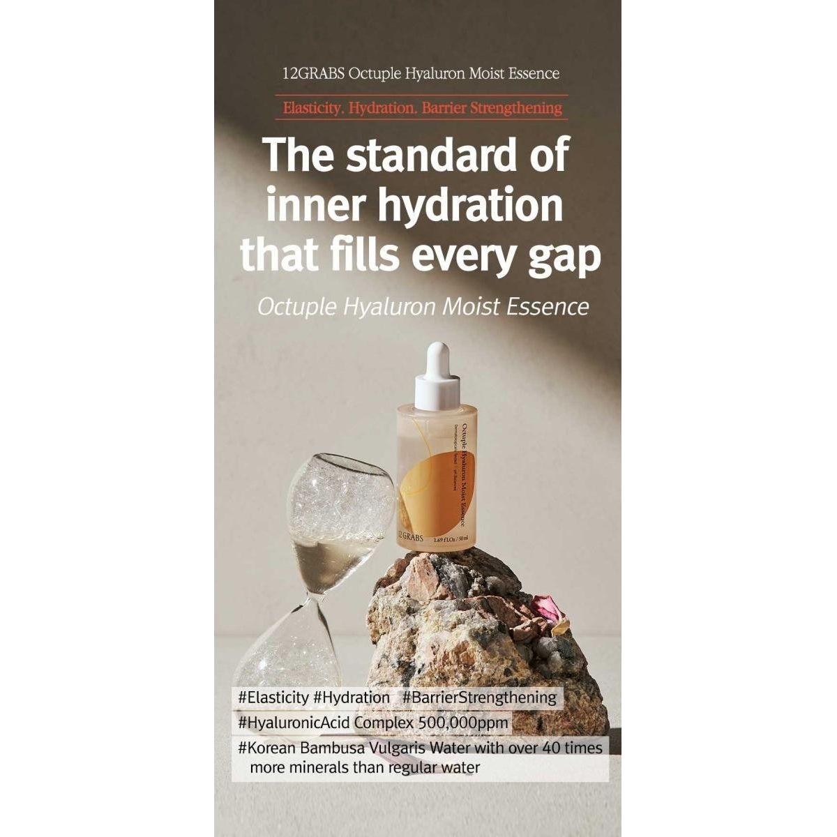 12GRABS Octuple Hyaluron Moist Essence - Intense Hydration & Skin Barrier Care (50ml)