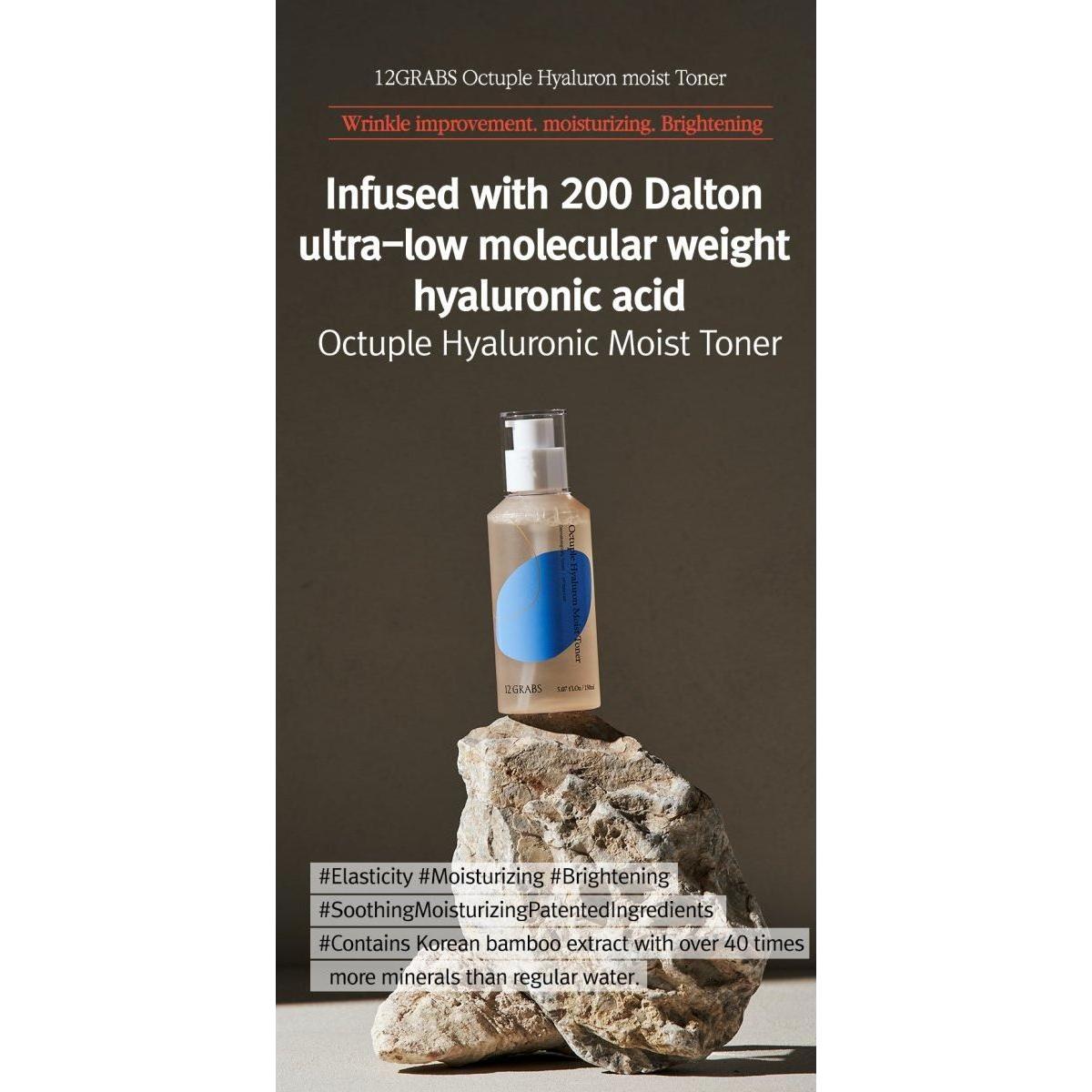 12GRABS Octuple Hyaluron Moist Toner - 150ml | Intense Hydration & Skin Barrier Support