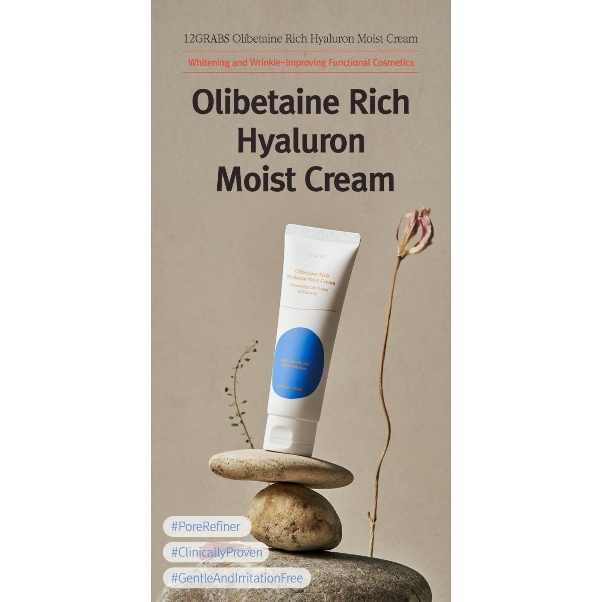 12GRABS Olibetaine Rich Hyaluron Moist Cream - 70ml | Deep Hydration & Dual-Action Care