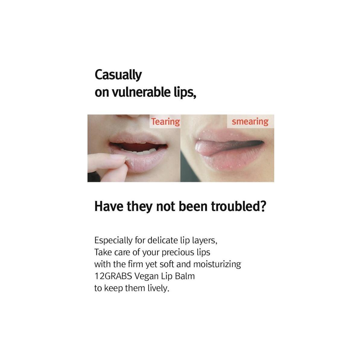 12GRABS Vegan Lip Balm - 4g | Hydrating, Smoothing & Wrinkle-Reducing Lip Care