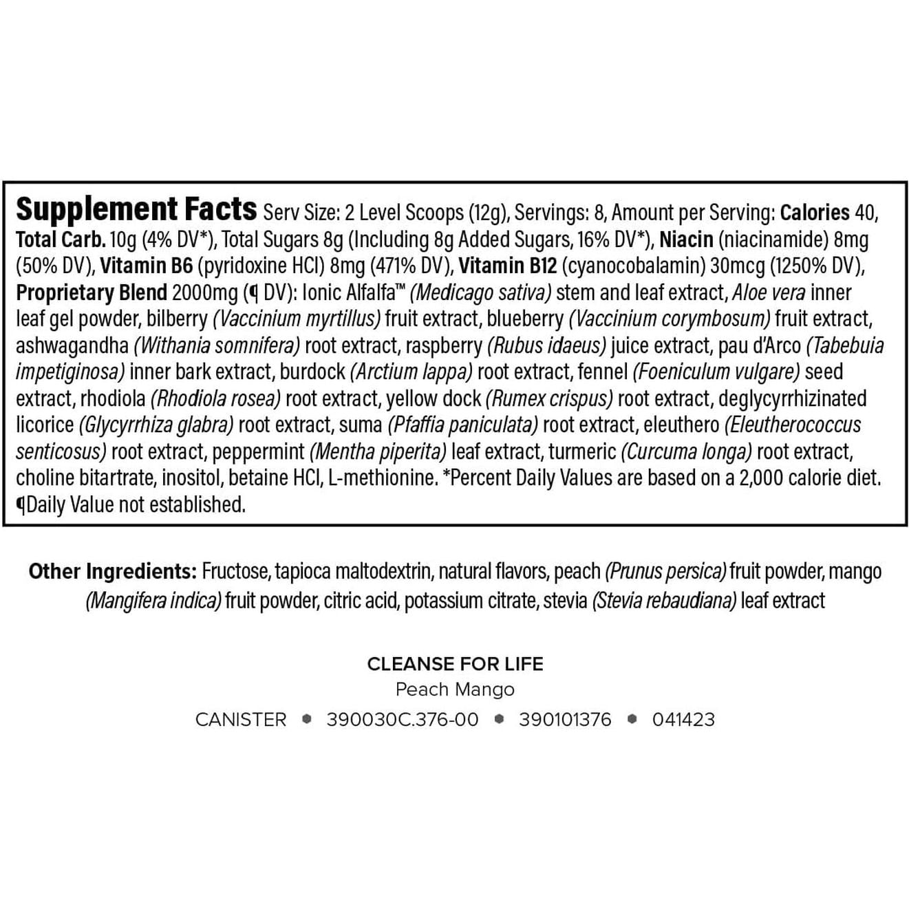 Isagenix Cleanse For Life – Peach Mango – 96g (16 Servings) | Daily Detox & Antioxidant Support Powder