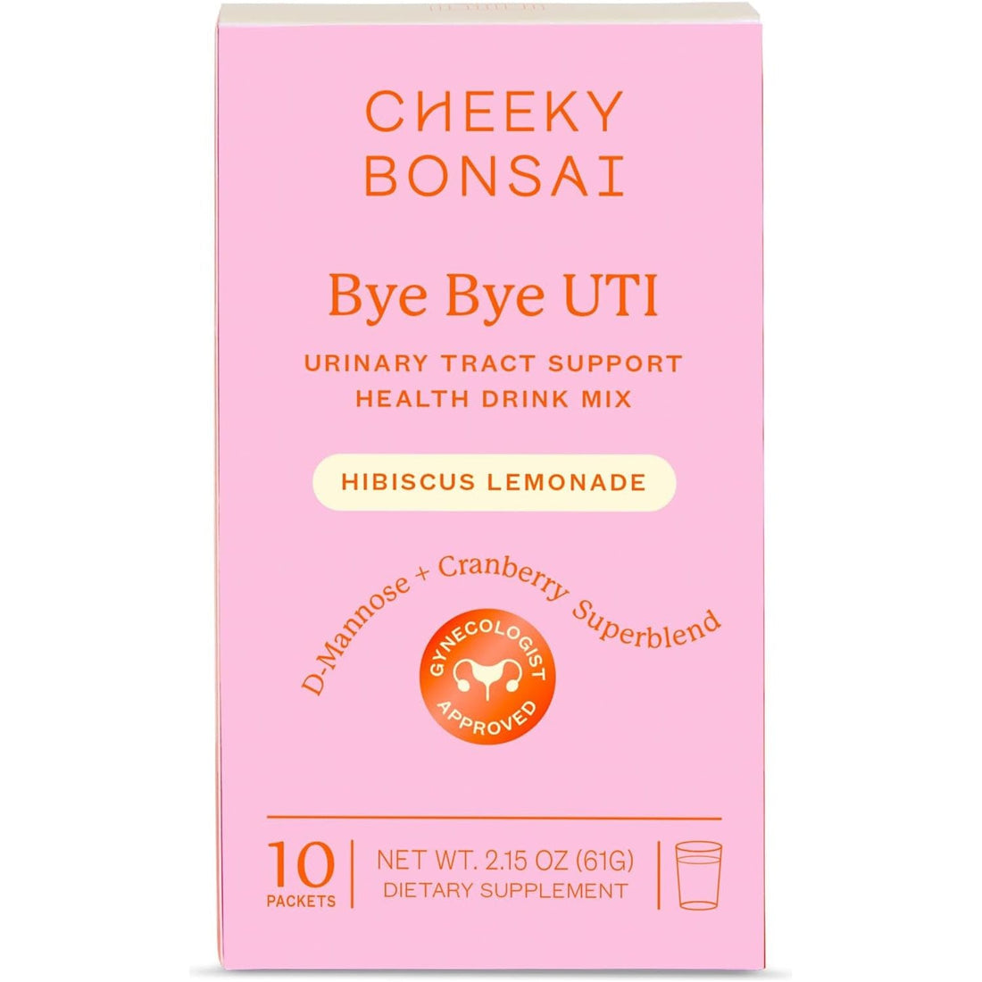 Cheeky Bonsai Bye Bye UTI 10 Hibiscus Lemonade Drink Mix Packets