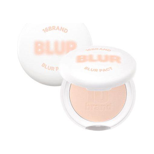 16BRAND Blur Pact - Silky Matte Pressed Powder for Pore-Blurring Perfection (8g, Skin Beige)
