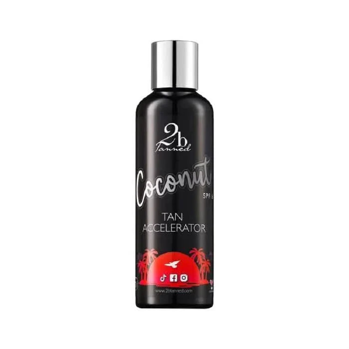 2bTanned Coconut Tan Accelerator SPF6 - 200ml | Hydrating Bronzing Lotion with Shea Butter & Coconut Oil
