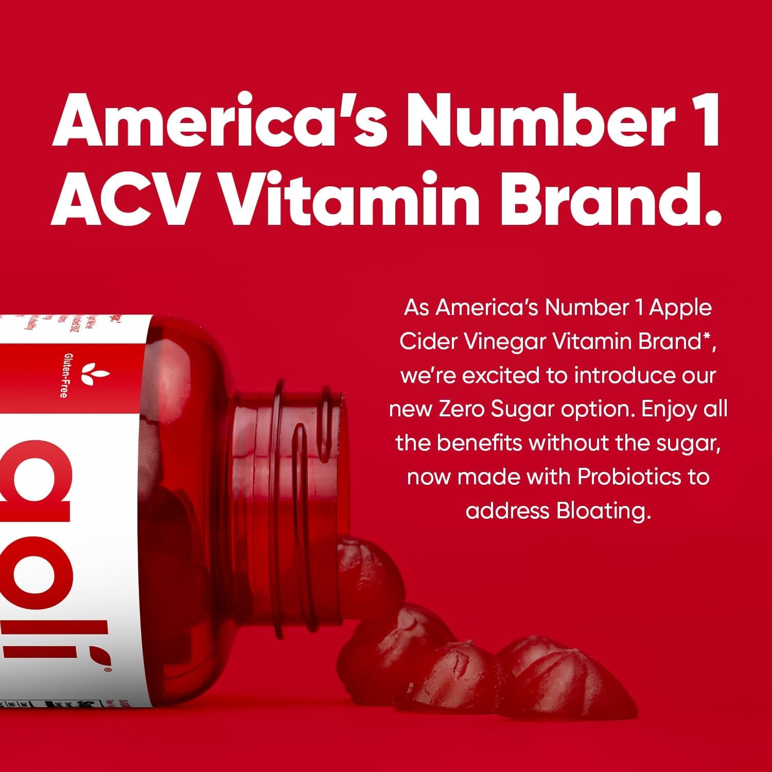 Goli Zero Sugar Apple Cider Vinegar Gummies 60 Gummies | Gut Health, Bloating Relief & Energy Support