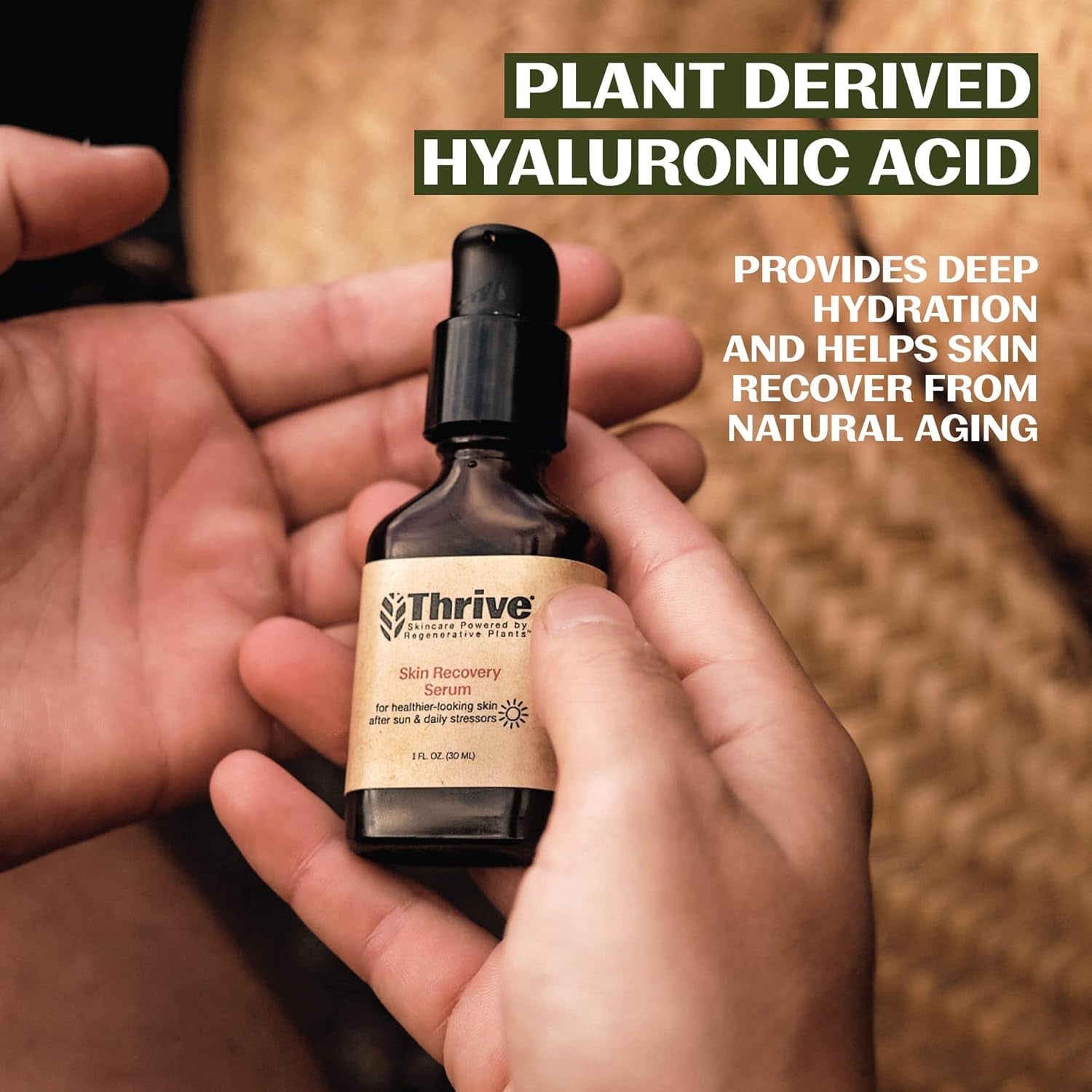 Thrive Skin Recovery Serum 30ml | Natural Anti-Aging Serum with Bakuchiol & Hyaluronic Acid