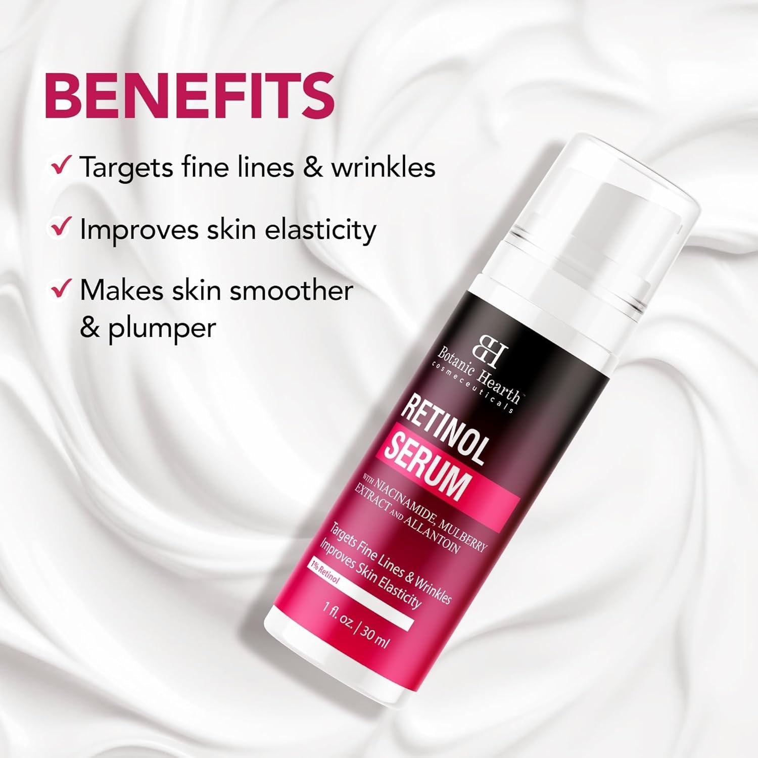 Botanic Hearth Retinol Serum 30ml | Anti-Aging Face Serum with Niacinamide & Mulberry for Firm, Radiant Skin