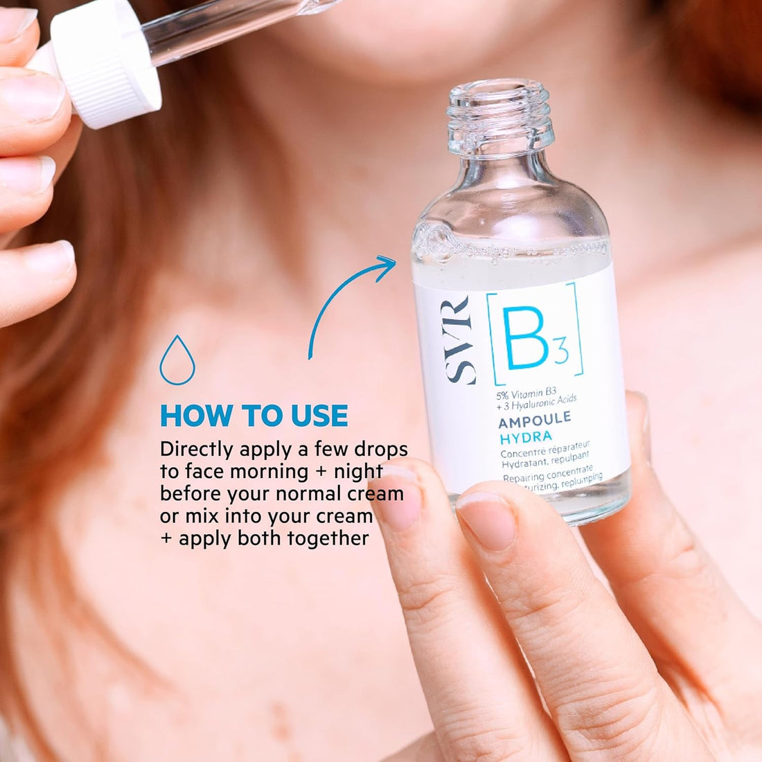 SVR [B3] Ampoule Hydra 30ml | 5% Niacinamide + 3 Hyaluronic Acids for Intense Hydration & Skin Barrier Repair