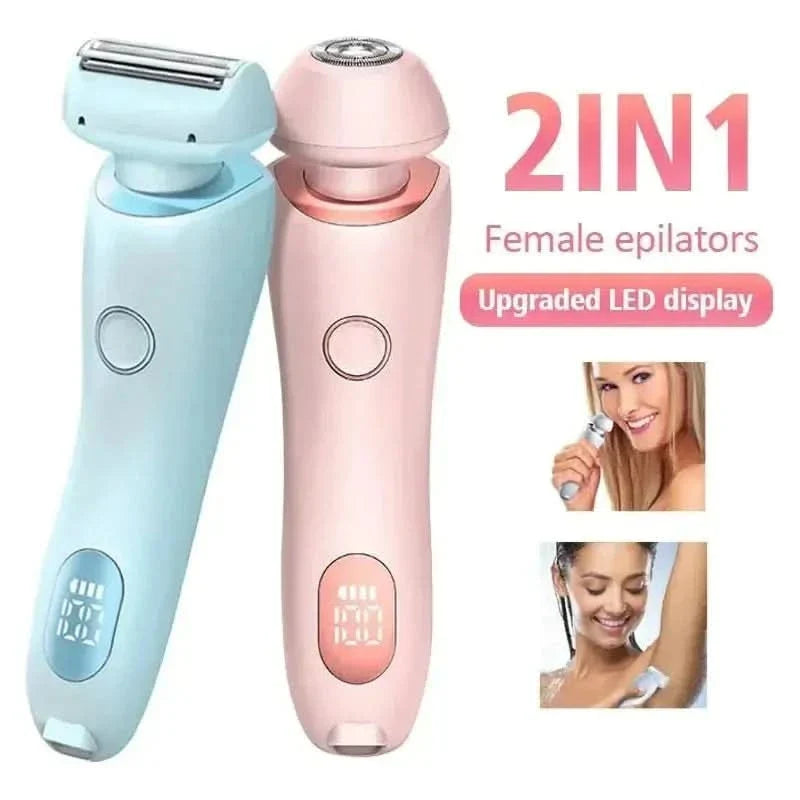 2-in-1 Rechargeable Hair Removal Epilator - Gentle, Waterproof Shaver for Silky Smooth Skin | USB Rechargeable &amp; Pain-Free