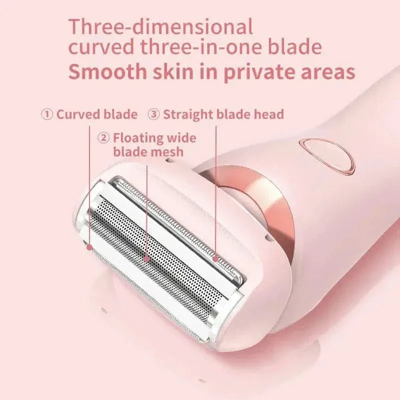 2-in-1 Rechargeable Hair Removal Epilator - Gentle, Waterproof Shaver for Silky Smooth Skin | USB Rechargeable &amp; Pain-Free