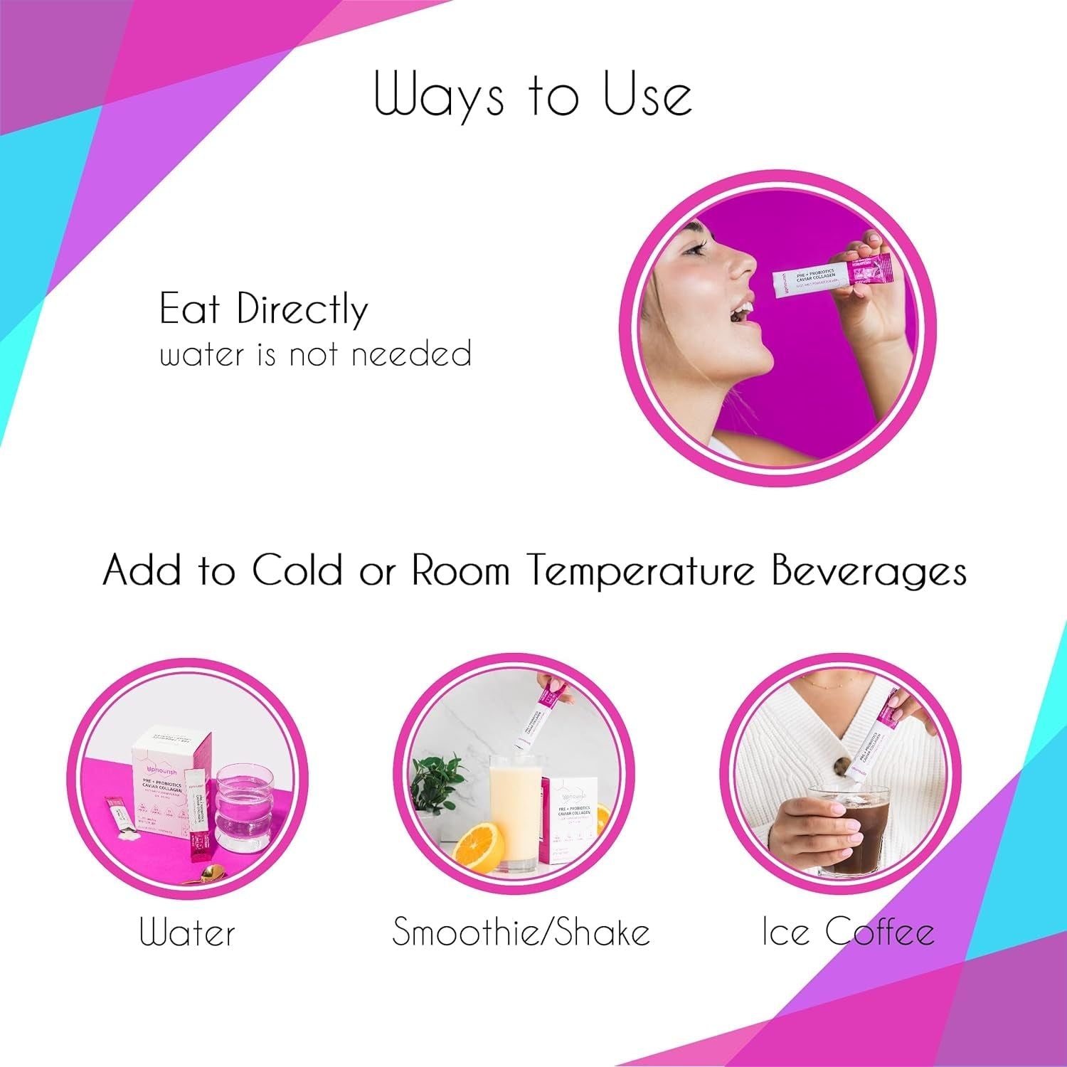 UpNourish Pre + Probiotics Caviar Collagen - 30 Stick Packs | Women's All-in-One Gut, Skin & Beauty Supplement