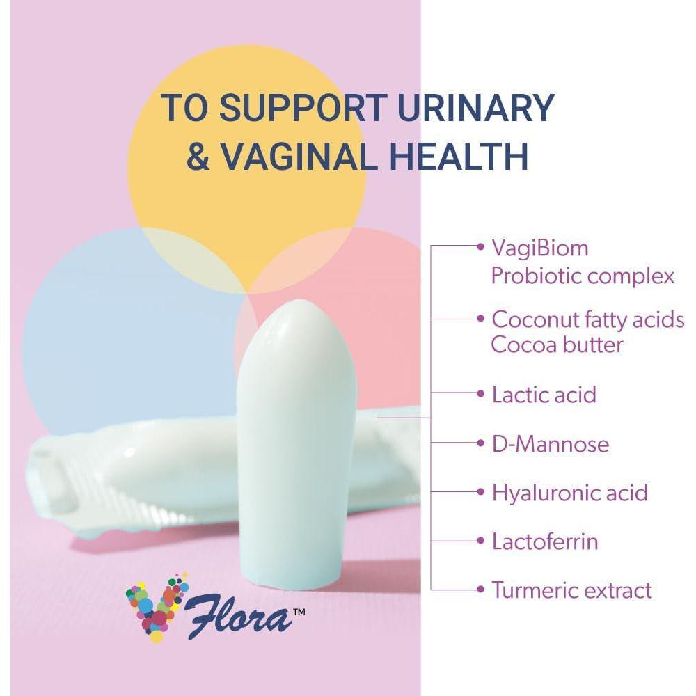 VagiBiom VFlora Dual Action Ultra Potent Vaginal + Urinary Support Probiotic Suppositories - 10 Suppositories