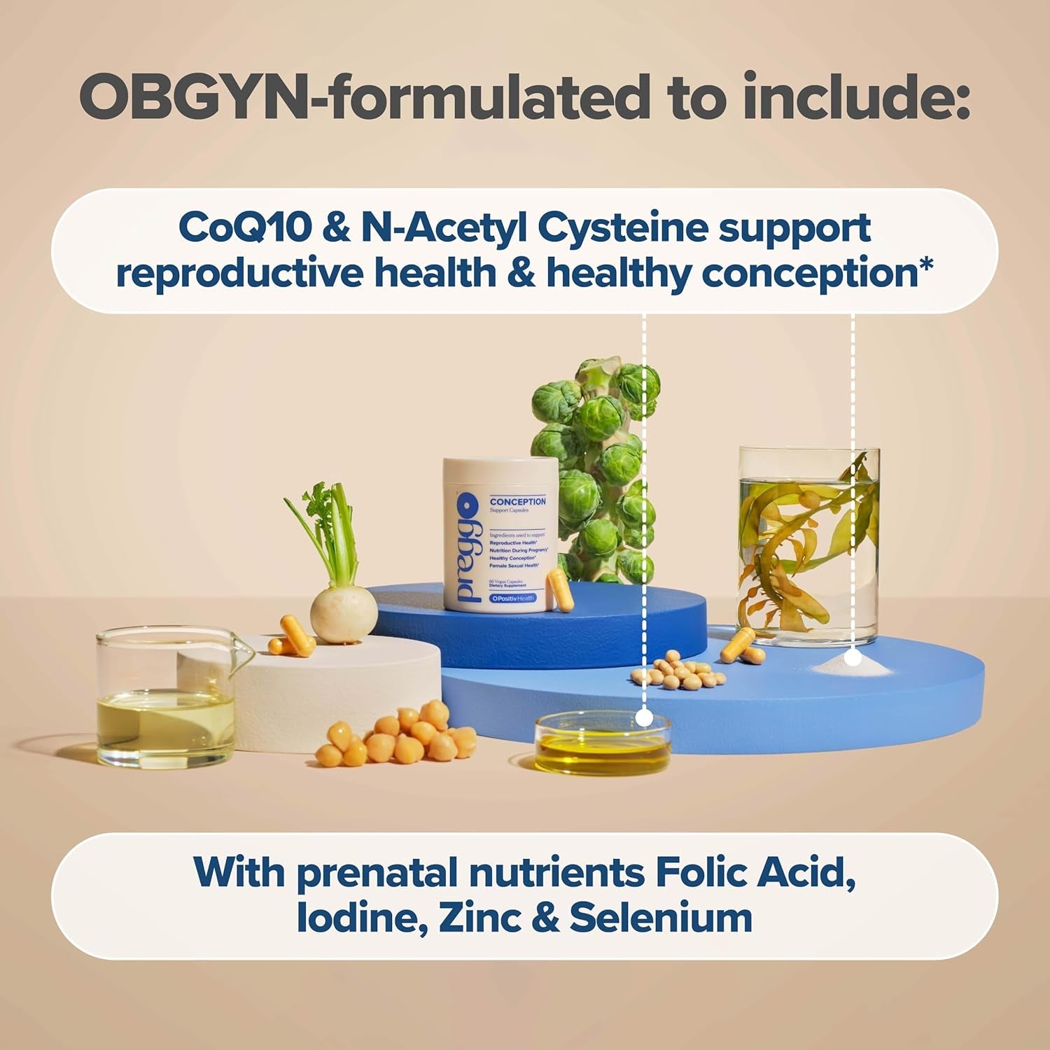 O Positiv Preggo Conception Support& 60 Capsules The OBGYN-Formulated Fertility Boost for Women Preparing for Pregnancy
