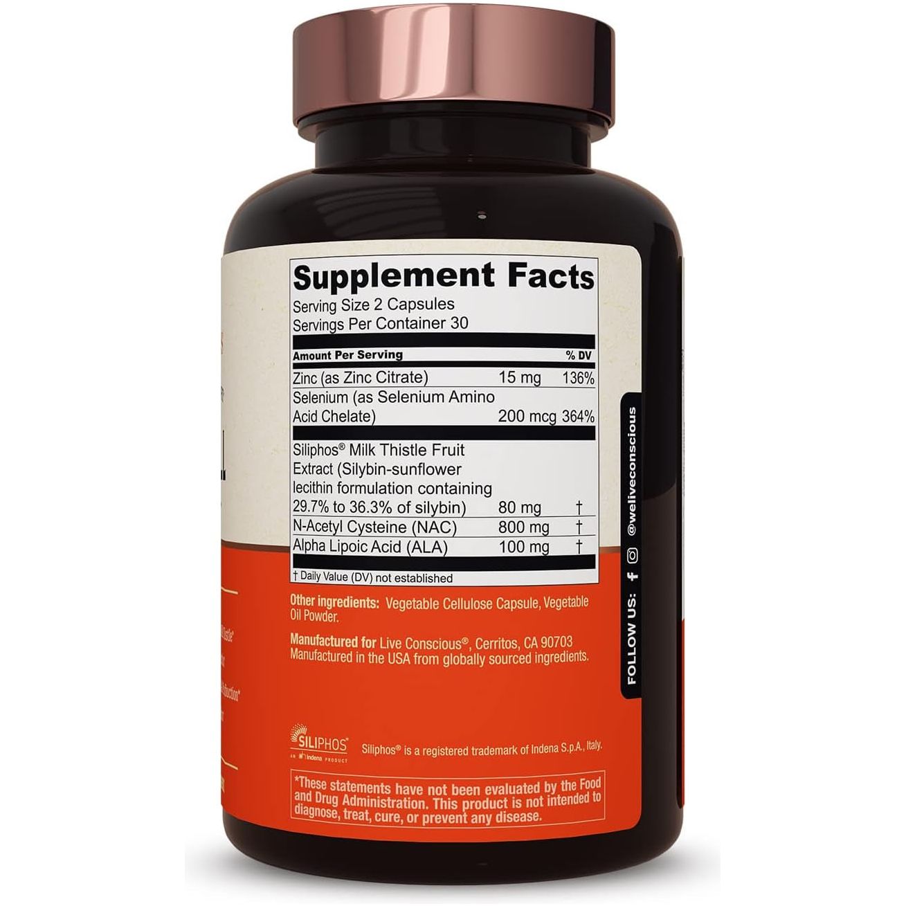 Live Conscious LIVERWELL 60 Capsules | Advanced Liver Detox, Antioxidant & Immune Support