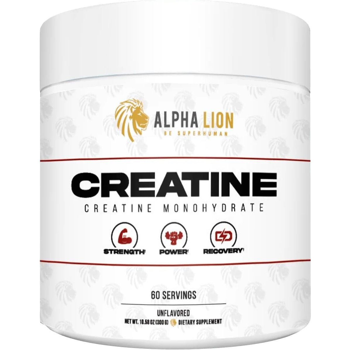 ALPHA LION Creatine Monohydrate Powder 300g (60 Servings) | 5g Pure Creatine | Strength, Size & Performance Boost