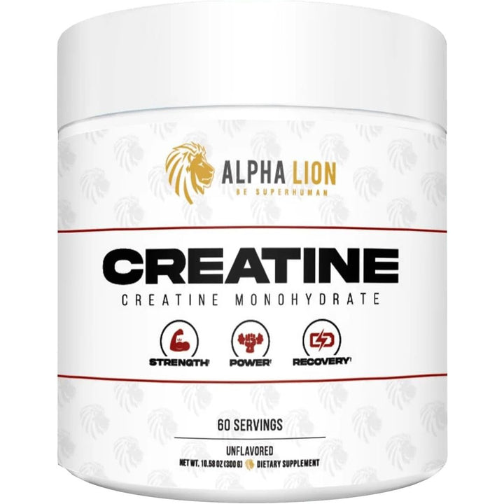 ALPHA LION Creatine Monohydrate Powder 300g (60 Servings) | 5g Pure Creatine | Strength, Size & Performance Boost
