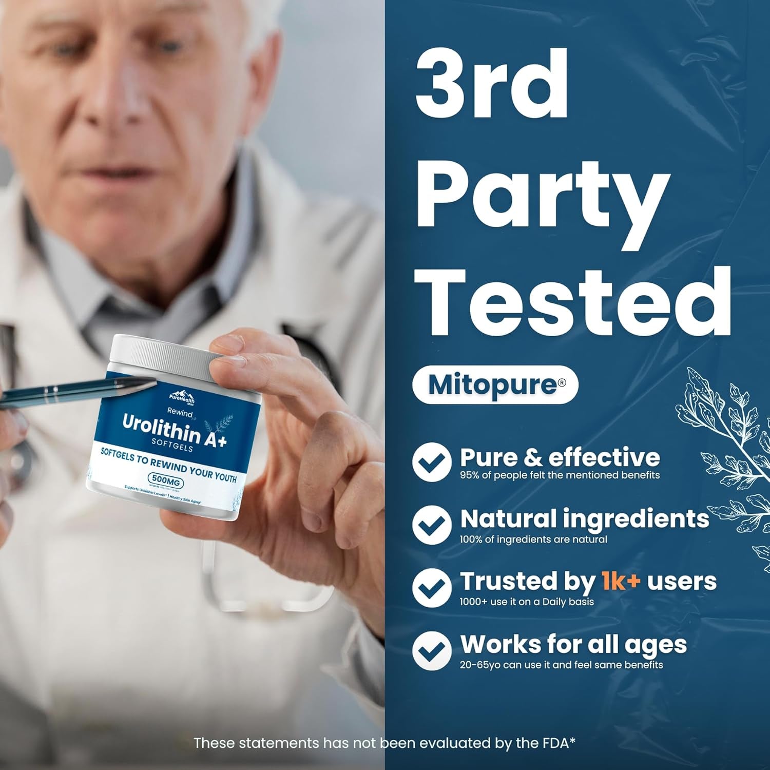 PURE HEALTH MAX Rewind With Urolithin A+ – 60 Softgels | Cellular Renewal & Anti-Aging Energy Booster