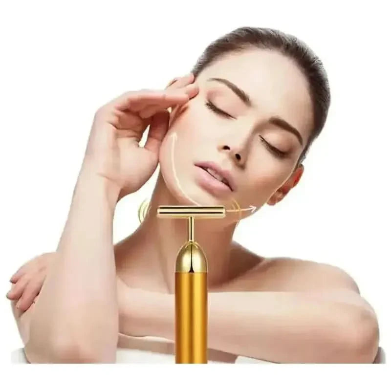 24K Gold Facial Roller Massager - Elevate Your Skincare Routine with Luxury