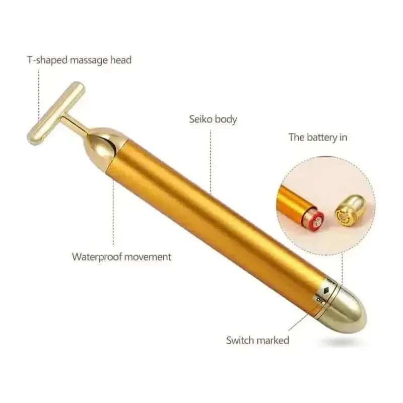 24K Gold Facial Roller Massager - Elevate Your Skincare Routine with Luxury